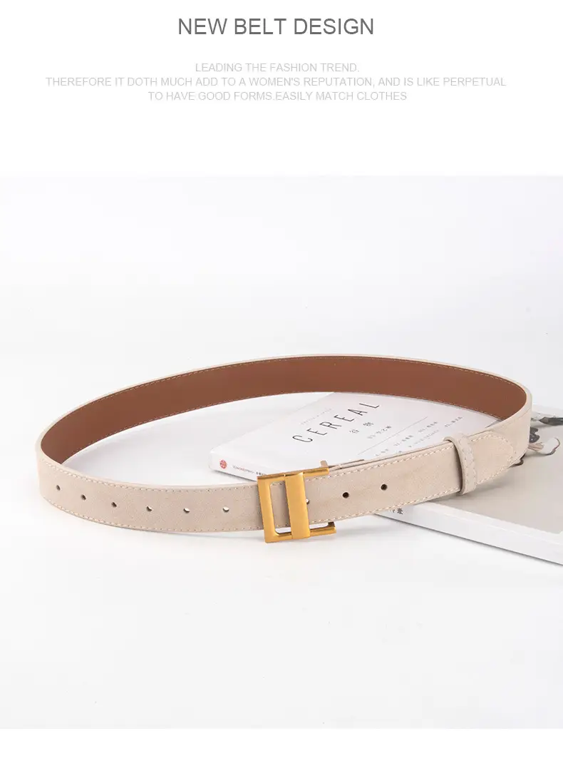 Women's Cross-Country Matte Belt with Gold Buckle — feature 14