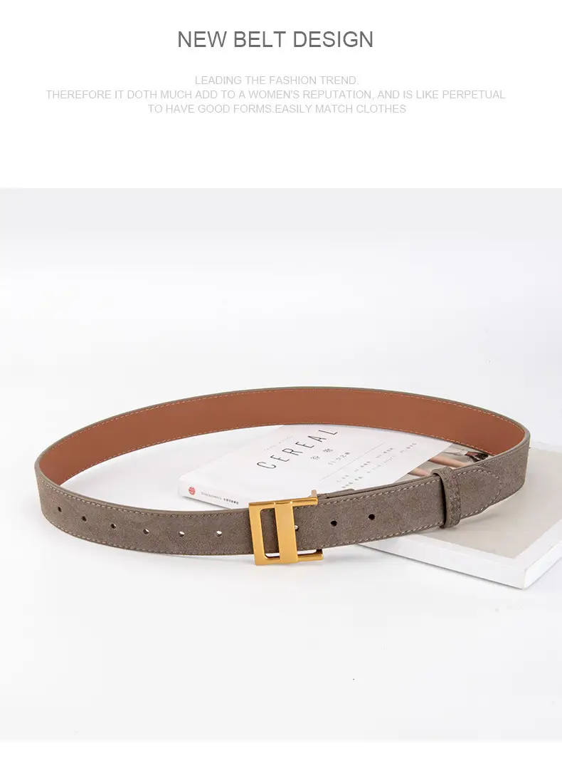 Women's Cross-Country Matte Belt with Gold Buckle — feature 15