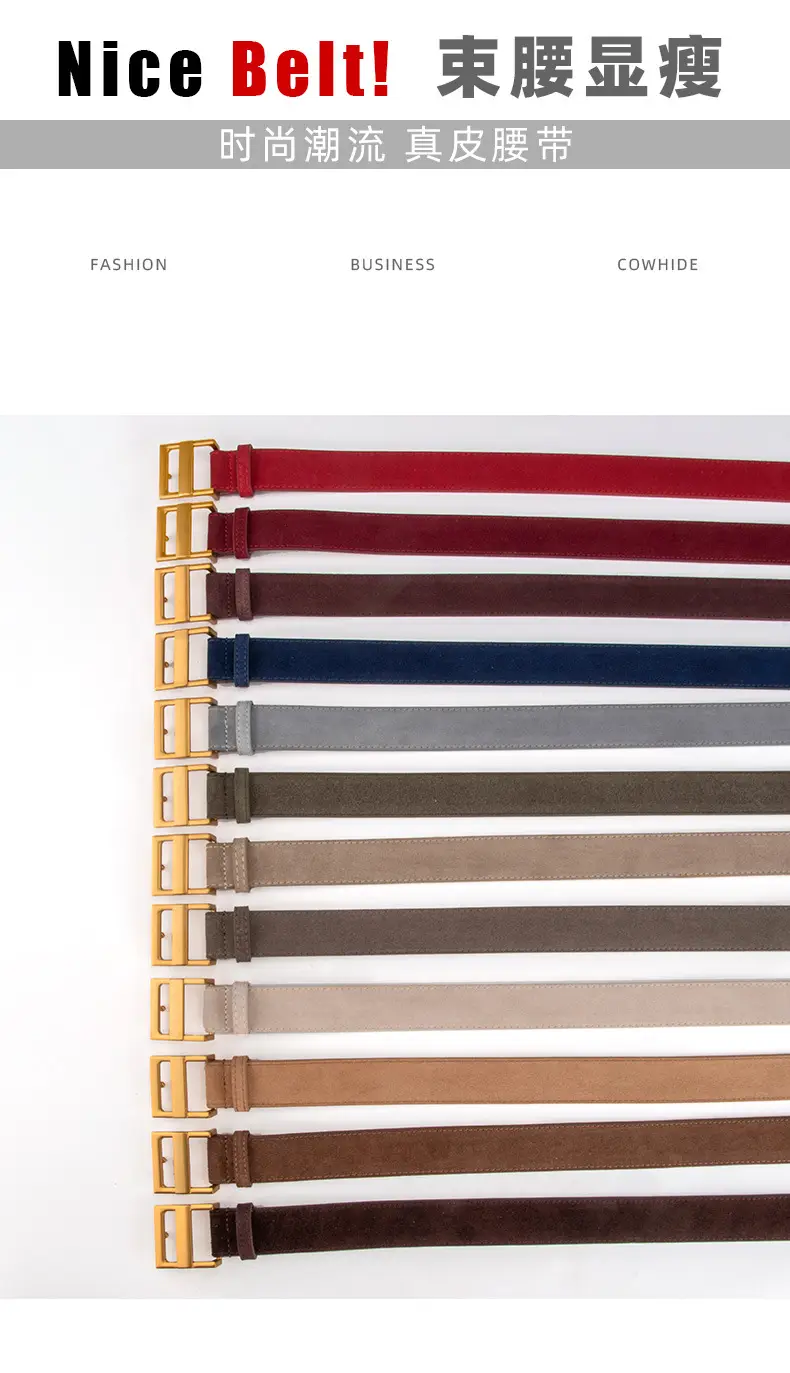 Women's Cross-Country Matte Belt with Gold Buckle — feature 3