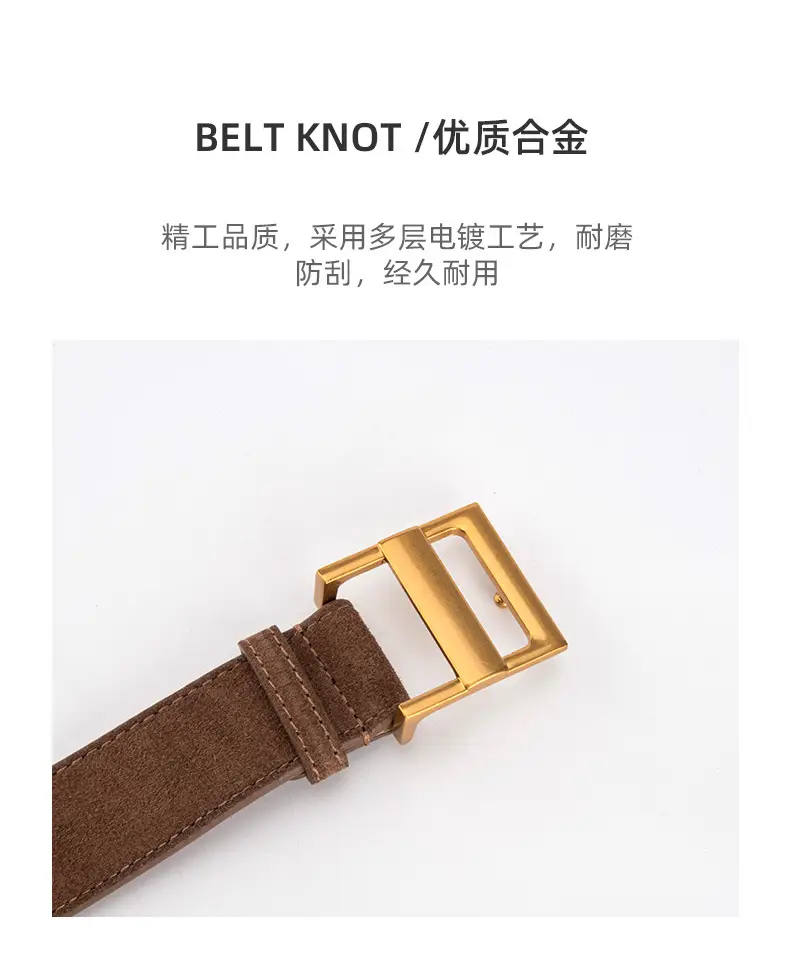 Women's Cross-Country Matte Belt with Gold Buckle — feature 6