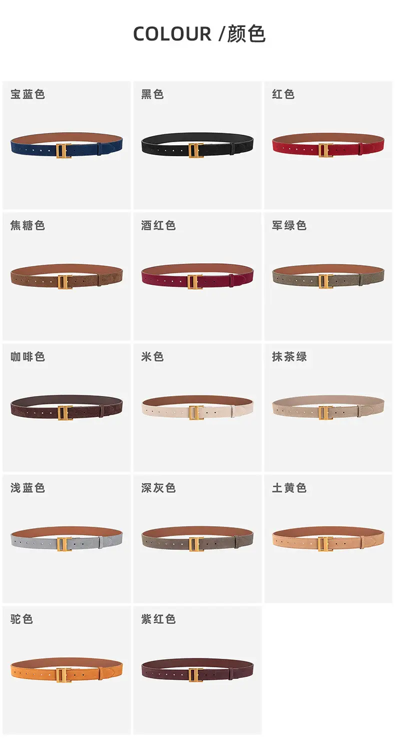 Women's Cross-Country Matte Belt with Gold Buckle — feature 8
