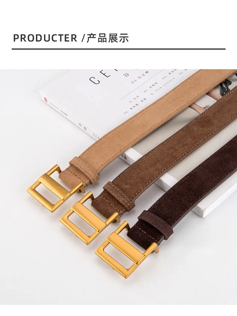 Women's Cross-Country Matte Belt with Gold Buckle — feature 9