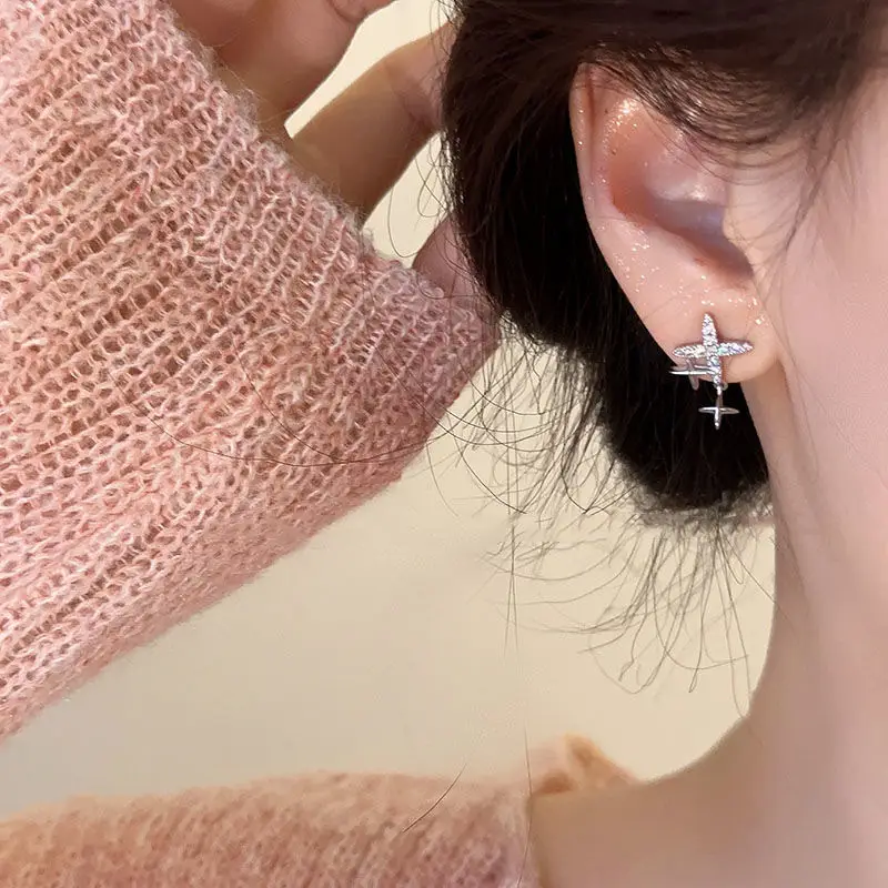 925 Silver Star Earrings for Women - Image 2