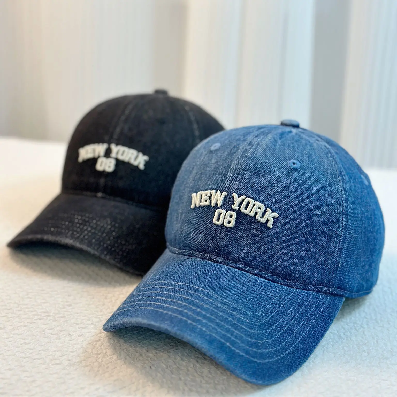 New York 08 Denim Baseball Cap Men Women