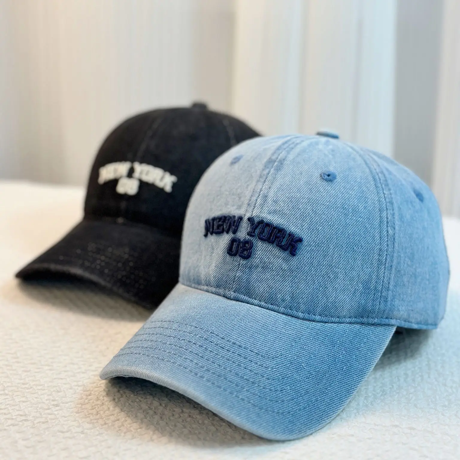 New York 08 Denim Baseball Cap Men Women