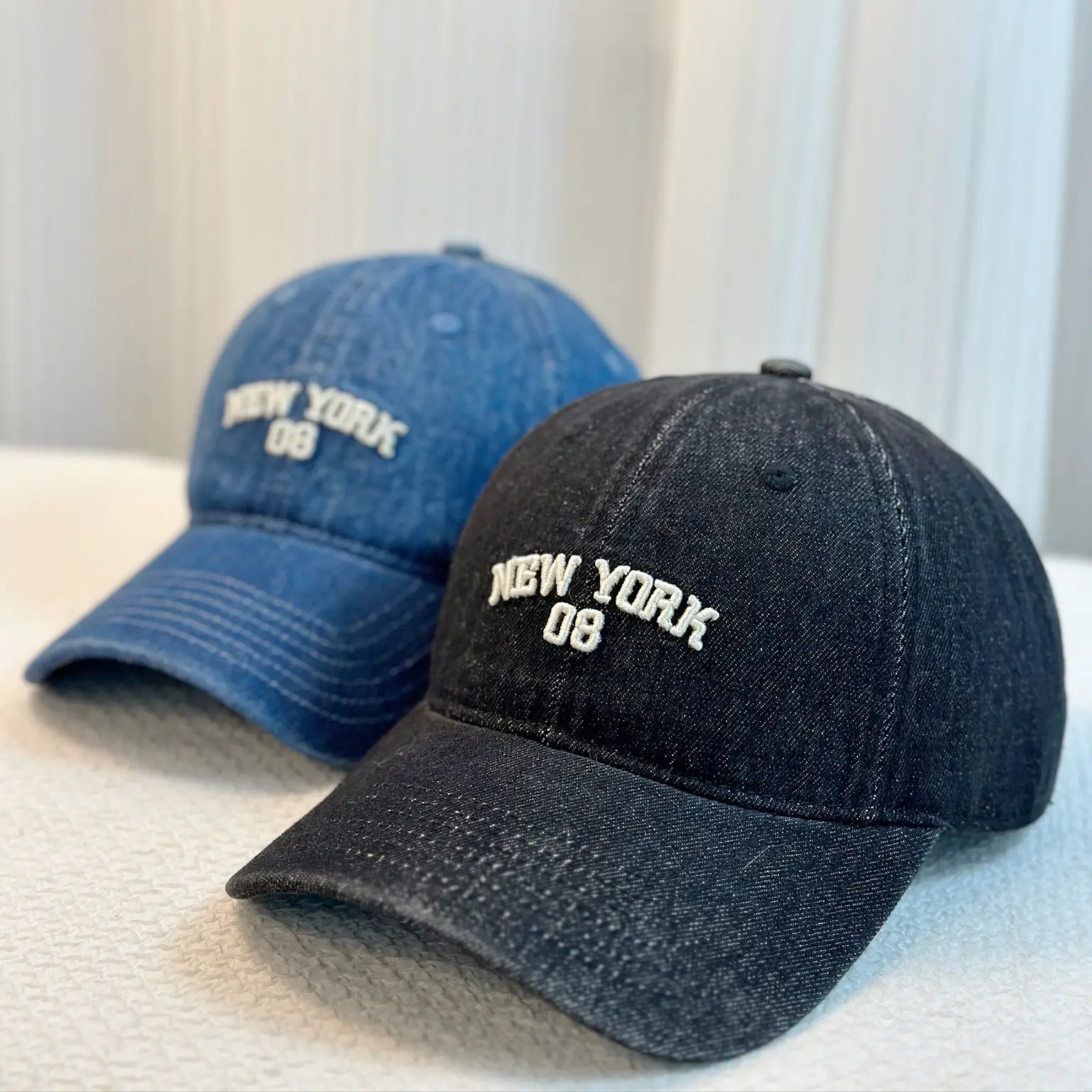 New York 08 Denim Baseball Cap Men Women
