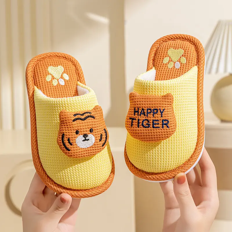 Children's Cotton Slippers Girls Cute Indoor Non-slip Girls Princess Autumn and Winter Boys Rabbit Home Baby Slippers