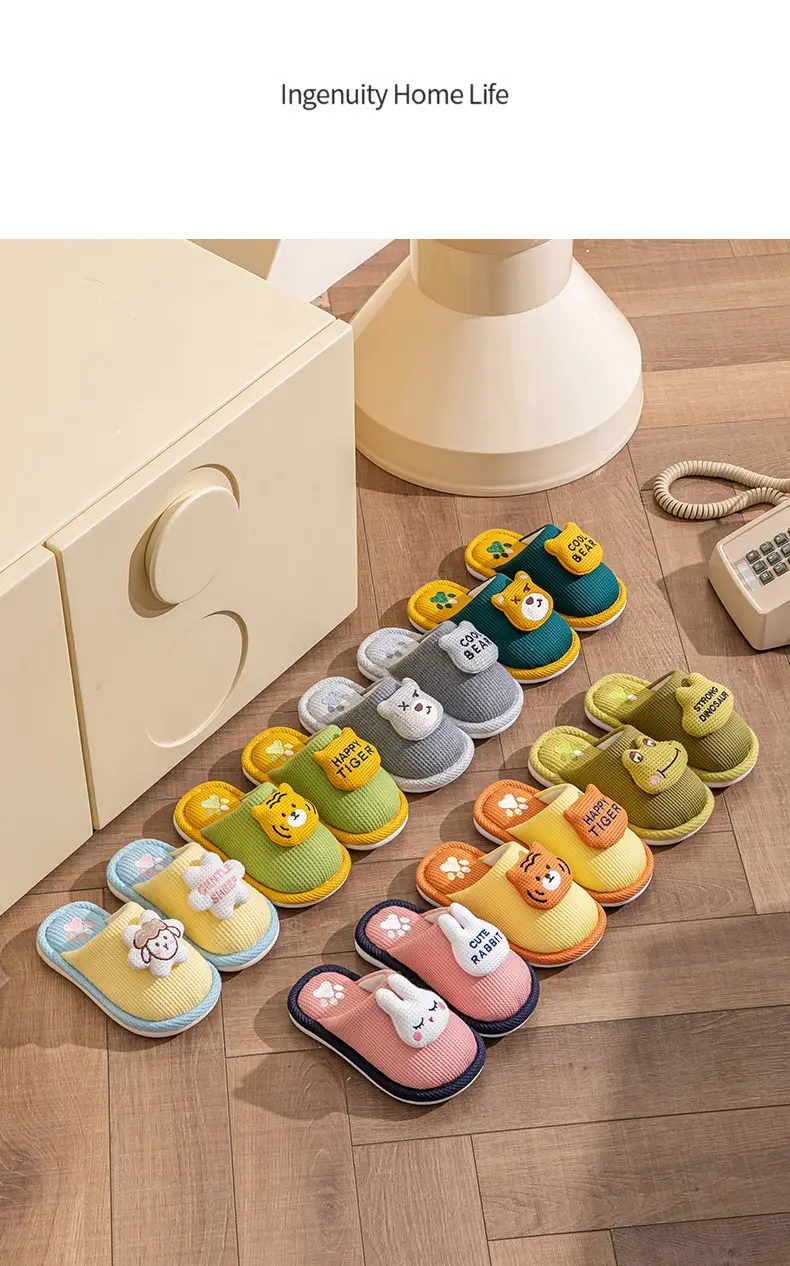 Children's Cotton Slippers Girls Cute Indoor Non-slip Girls Princess Autumn and Winter Boys Rabbit Home Baby Slippers — feature 13
