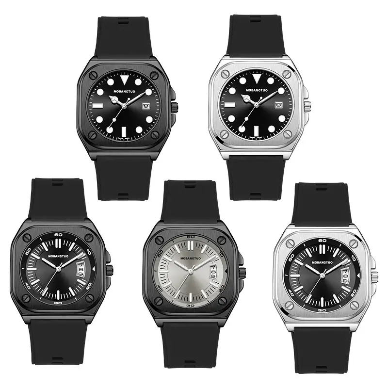 Luminous Square Watch for Women with Black Silicone Band - Image 10
