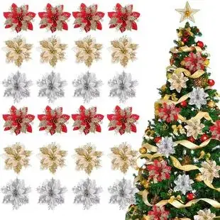 Cross-Border Velvet Christmas Flowers Rose Gold Decor — feature 8