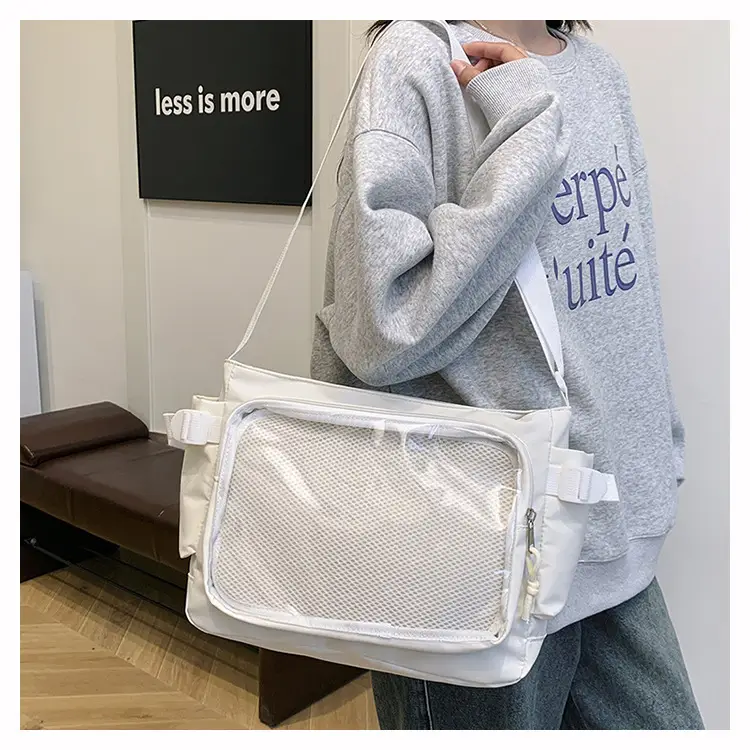 Girls Student Messenger Bag Purple Transparent Shoulder Crossbody — feature 16