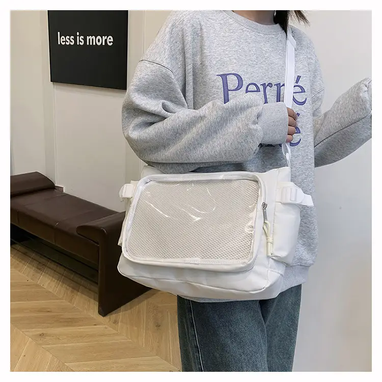 Girls Student Messenger Bag Purple Transparent Shoulder Crossbody — feature 18