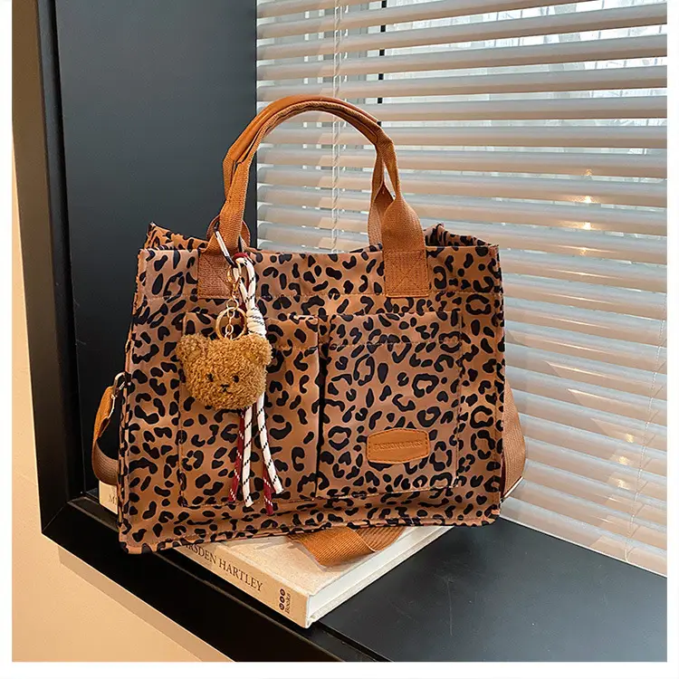 Leopard Print Large Shoulder Bag for Women - Image 4