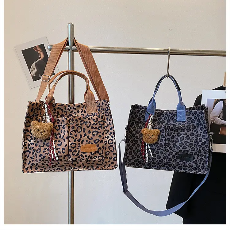 Leopard Print Large Shoulder Bag for Women - Image 5