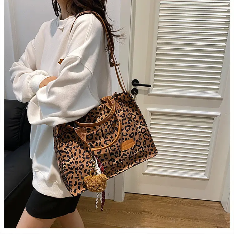 Leopard Print Large Shoulder Bag for Women - Image 6