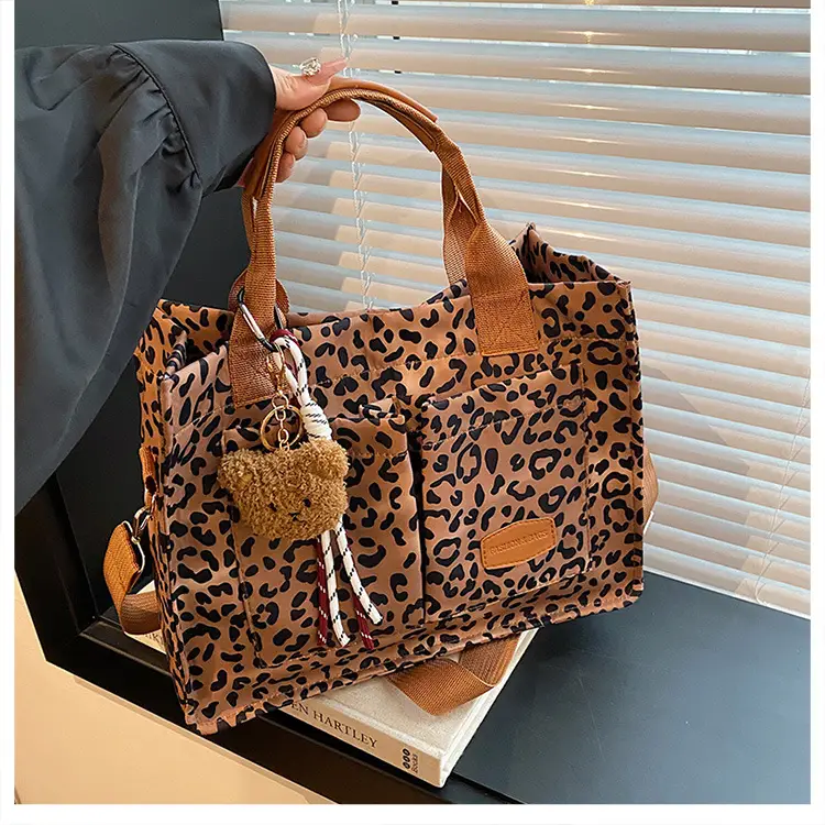 Leopard Print Large Shoulder Bag for Women - Image 2