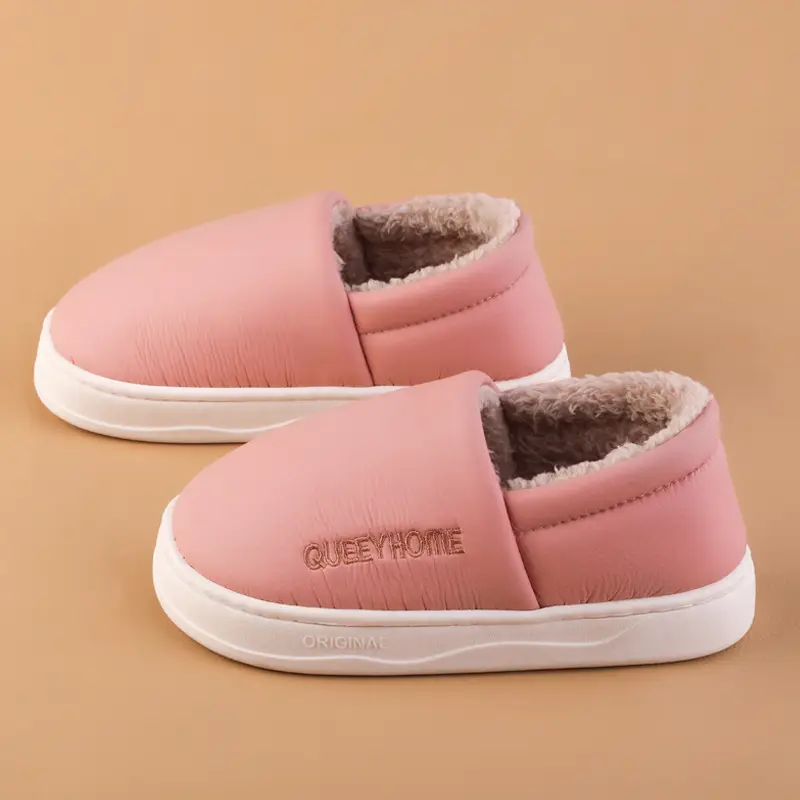 Waterproof Cotton Slippers for Women Winter Indoor Home 2025 New Style Bag Heel Outer Wear Warm Plush Postpartum Cotton Shoes for Women - Image 6