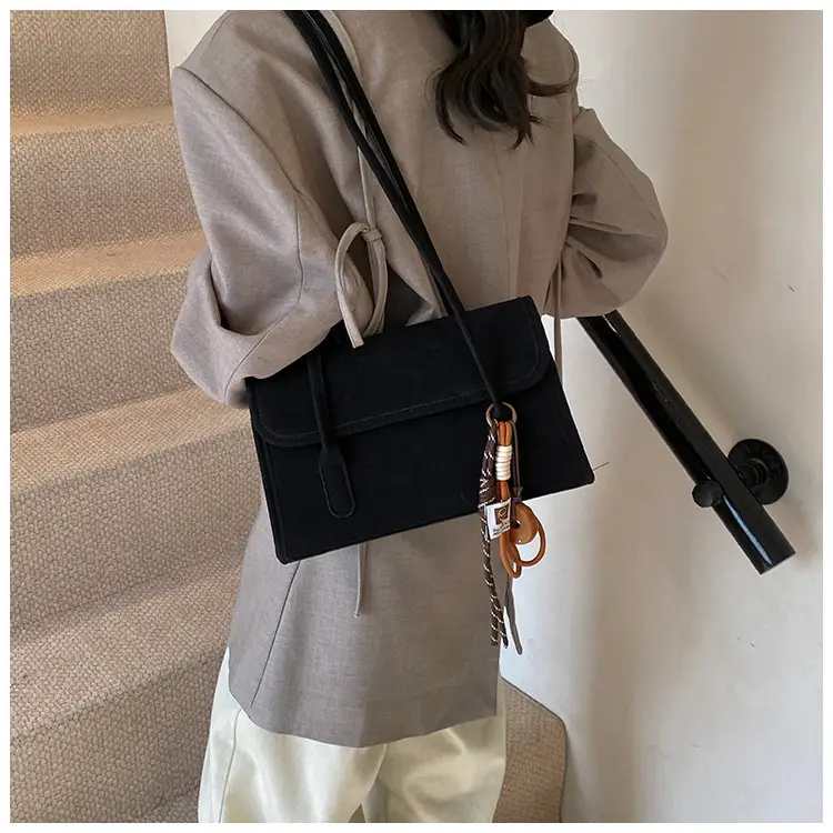 Women's Retro Frosted Shoulder Bag Black 2026 — feature 20