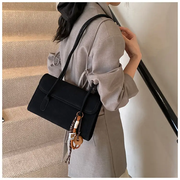 Women's Retro Frosted Shoulder Bag Black 2026 — feature 22