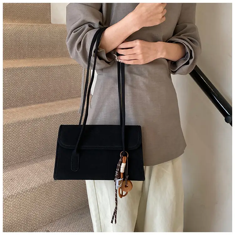 Women's Retro Frosted Shoulder Bag Black 2026 — feature 23