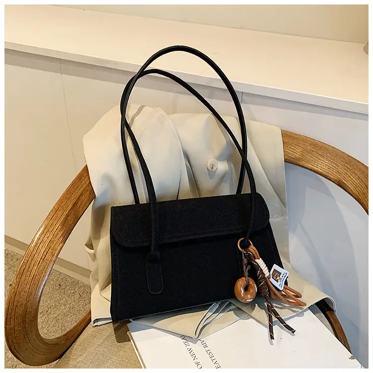 Women's Retro Frosted Shoulder Bag Black 2026 — feature 25