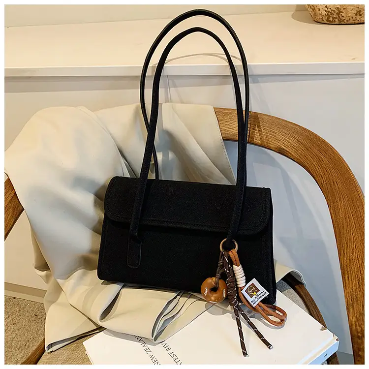 Women's Retro Frosted Shoulder Bag Black 2026 — feature 26