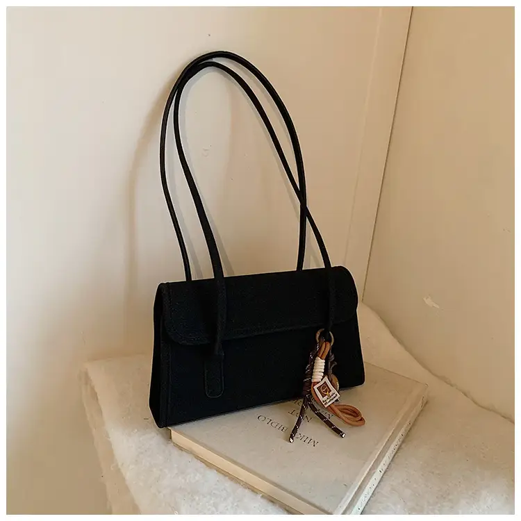 Women's Retro Frosted Shoulder Bag Black 2026 — feature 28