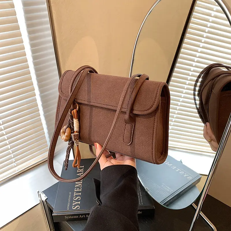 Women's Retro Frosted Shoulder Bag Black 2026 - Image 3