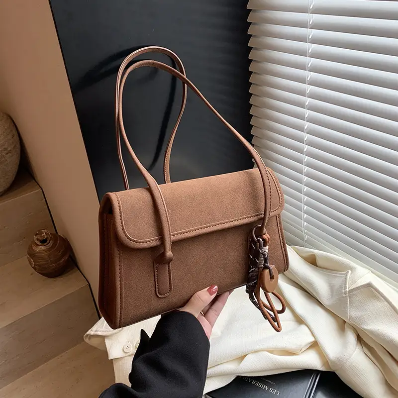 Women's Retro Frosted Shoulder Bag Black 2026 - Image 4