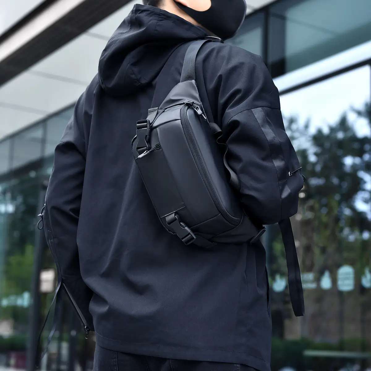 Black Multi-Functional Sports Chest Bag Shoulder Crossbody - Image 4