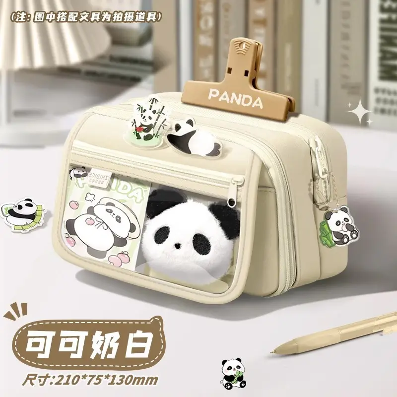 Cute Panda Pencil Case Dirt Resistant High Color Value Large Capacity Student Stationery Gift Bag Class Award Stationery suit