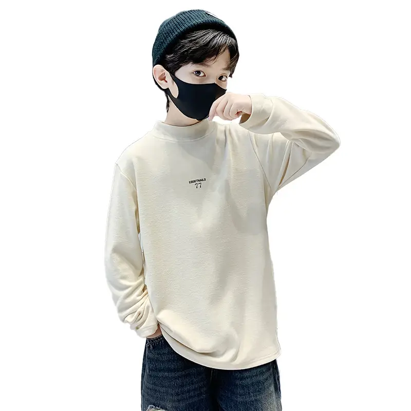 Children's Velvet T-Shirt Grey Boys Autumn Winter Warm Fleece Lined - Image 29