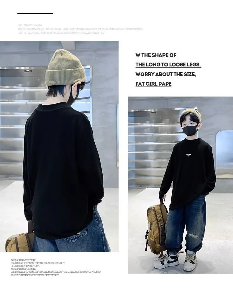 Children's Velvet T-Shirt Grey Boys Autumn Winter Warm Fleece Lined — feature 12