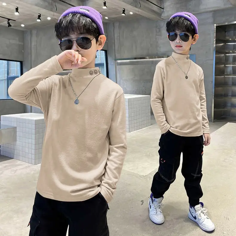 Children's Velvet T-Shirt Grey Boys Autumn Winter Warm Fleece Lined - Image 11