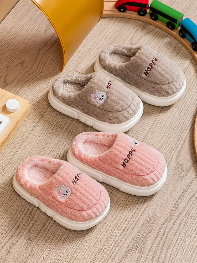 Children's Cotton Slippers for Boys and Girls Autumn and Winter Home Indoor Soft Bottom Non-slip Middle and Big Children's Cute Cartoon Warm Slippers — feature 3