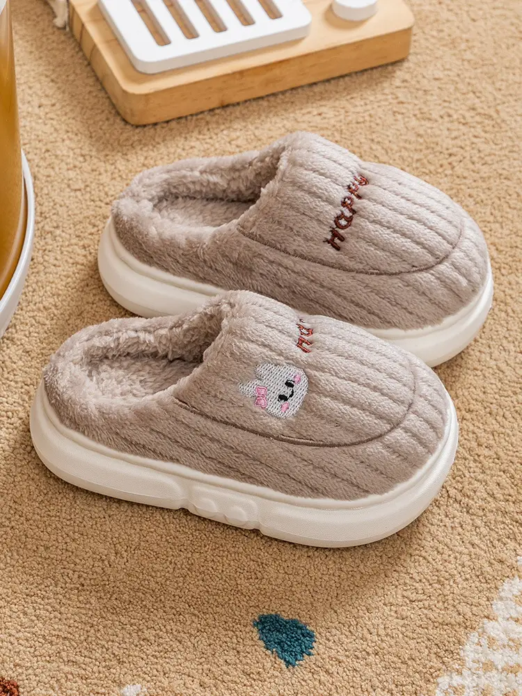 Children's Cotton Slippers for Boys and Girls Autumn and Winter Home Indoor Soft Bottom Non-slip Middle and Big Children's Cute Cartoon Warm Slippers — feature 7