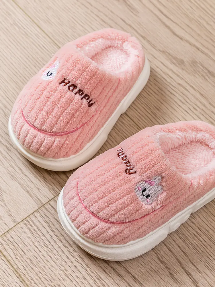 Children's Cotton Slippers for Boys and Girls Autumn and Winter Home Indoor Soft Bottom Non-slip Middle and Big Children's Cute Cartoon Warm Slippers — feature 8