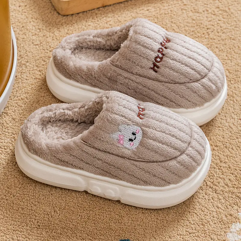 Children's Cotton Slippers for Boys and Girls Autumn and Winter Home Indoor Soft Bottom Non-slip Middle and Big Children's Cute Cartoon Warm Slippers