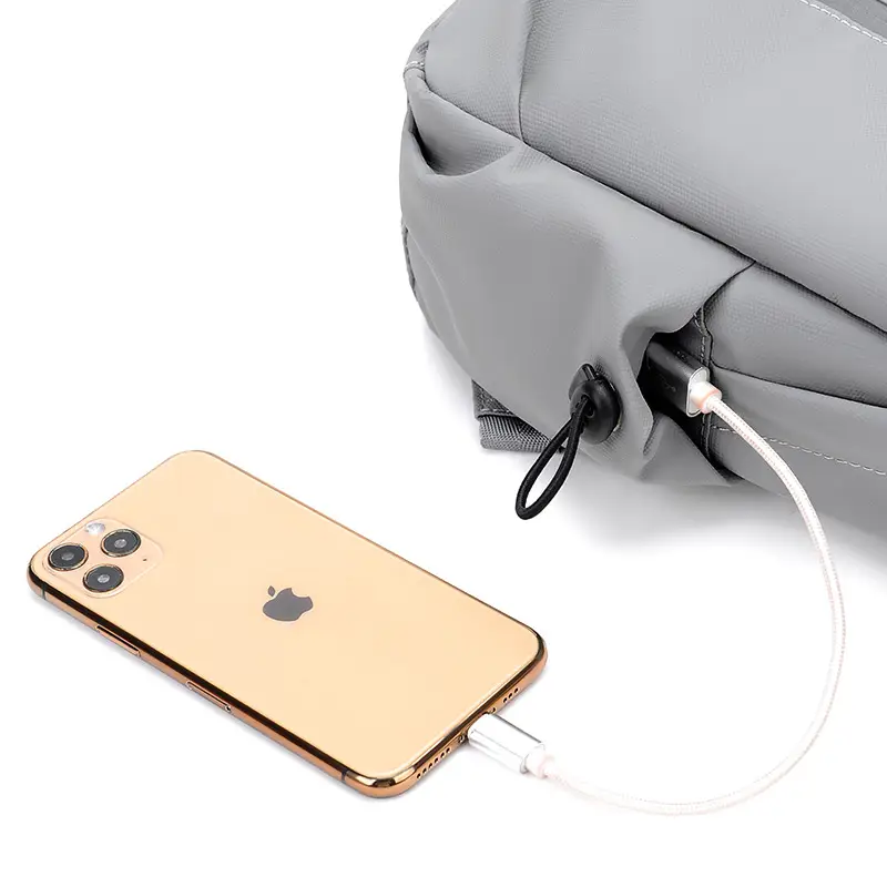 Gray USB-C Crossbody Bag for Men - Image 4