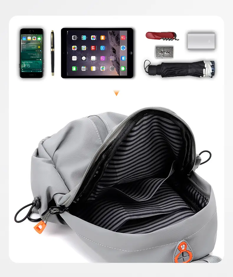 Gray USB-C Crossbody Bag for Men — feature 21