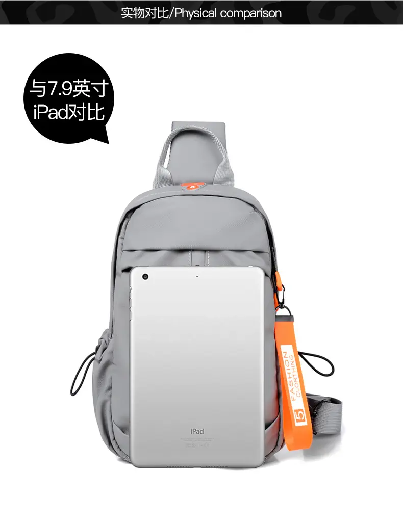 Gray USB-C Crossbody Bag for Men — feature 26