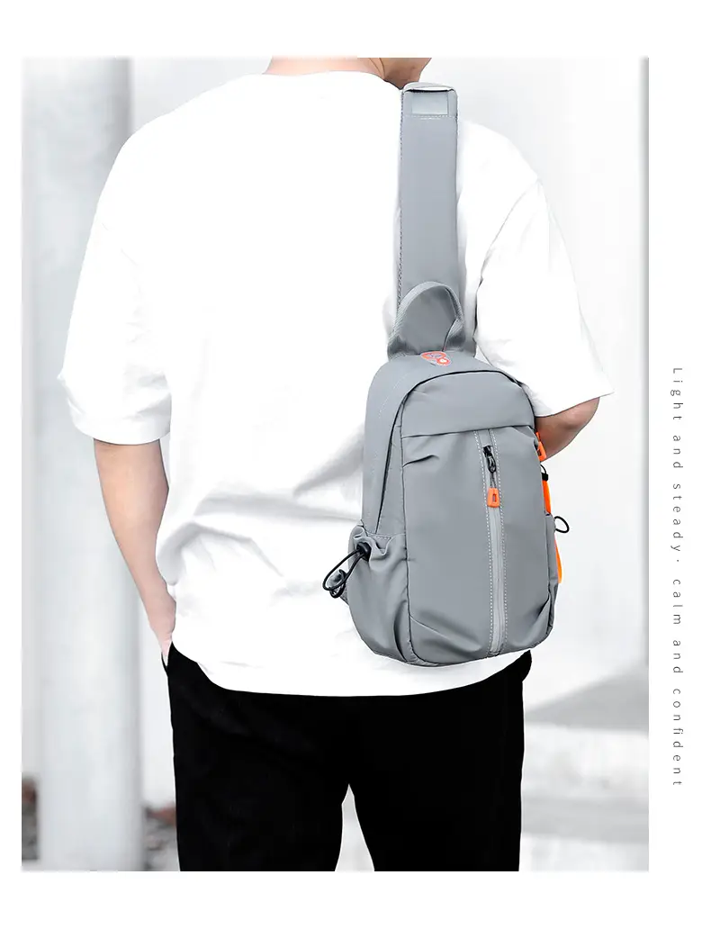 Gray USB-C Crossbody Bag for Men — feature 30