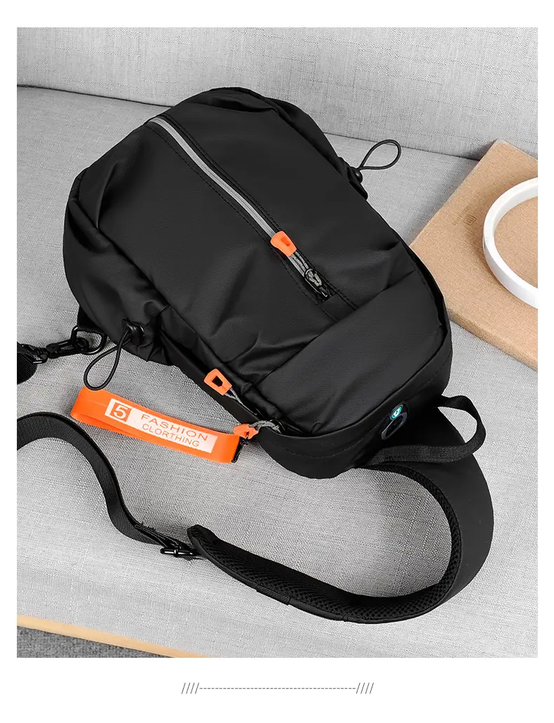 Gray USB-C Crossbody Bag for Men — feature 35