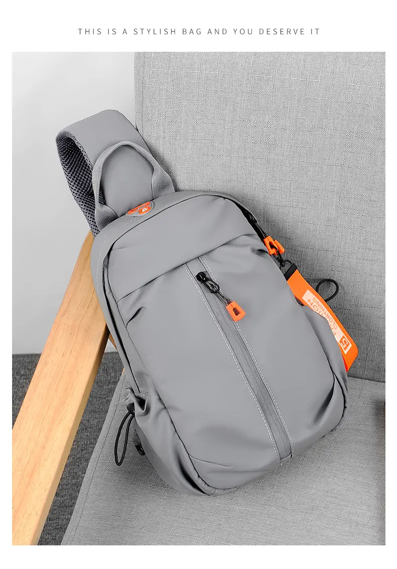 Gray USB-C Crossbody Bag for Men — feature 37