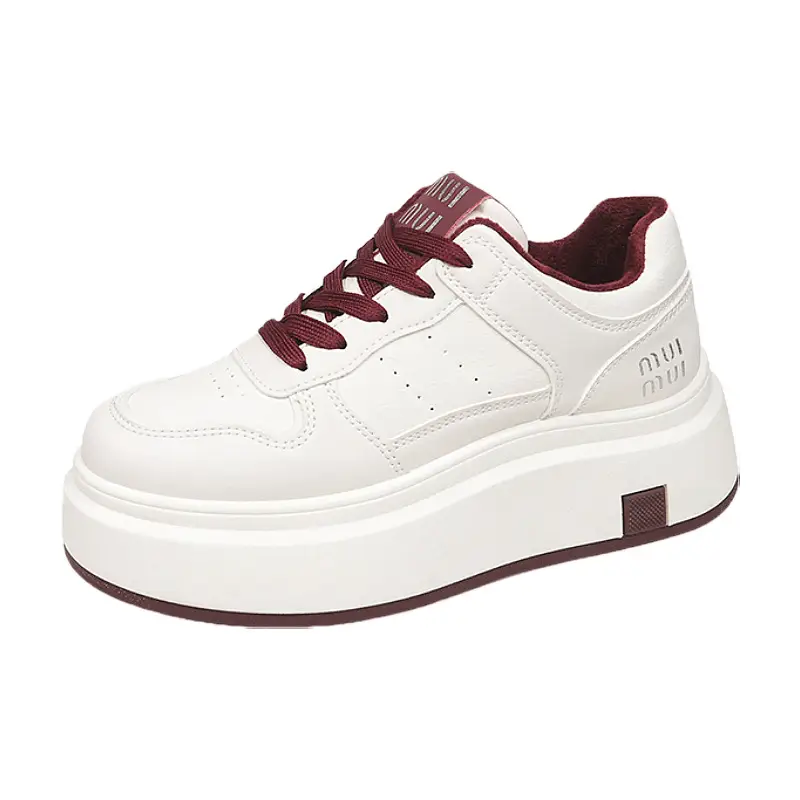 Women's Thick Leather White Sneakers Small 2025 - Image 8