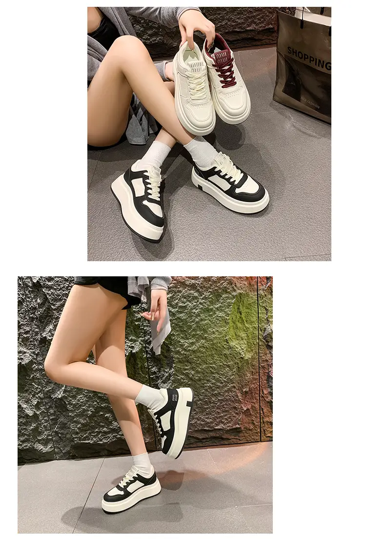 Women's Thick Leather White Sneakers Small 2025 — feature 10
