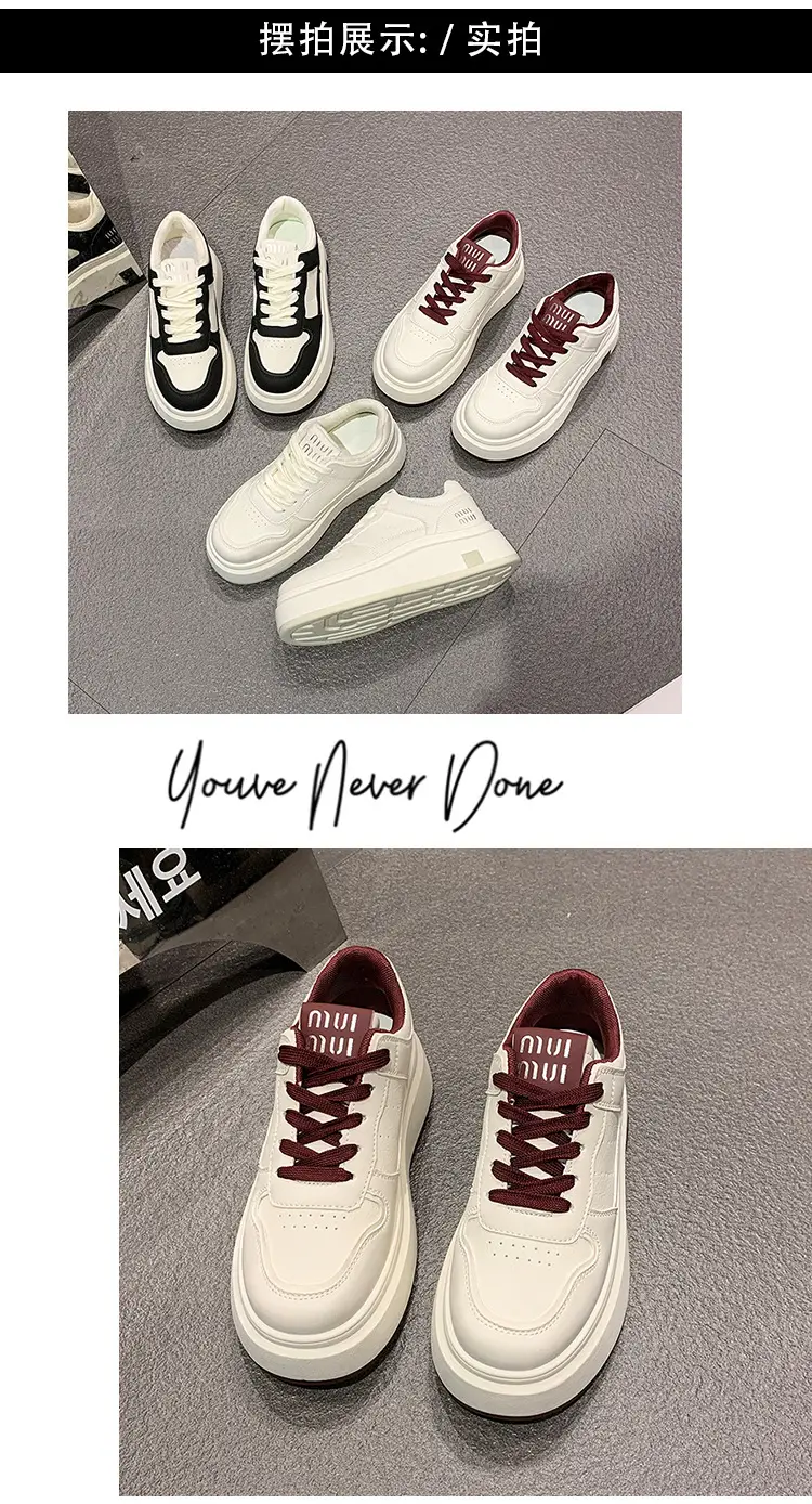 Women's Thick Leather White Sneakers Small 2025 — feature 15