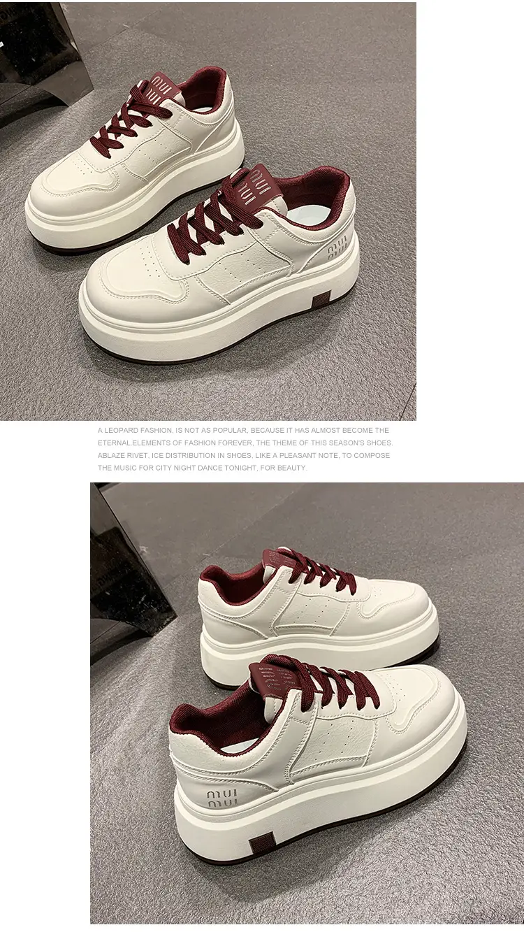 Women's Thick Leather White Sneakers Small 2025 — feature 16