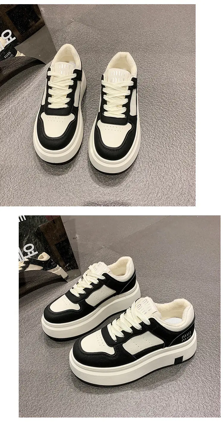 Women's Thick Leather White Sneakers Small 2025 — feature 20