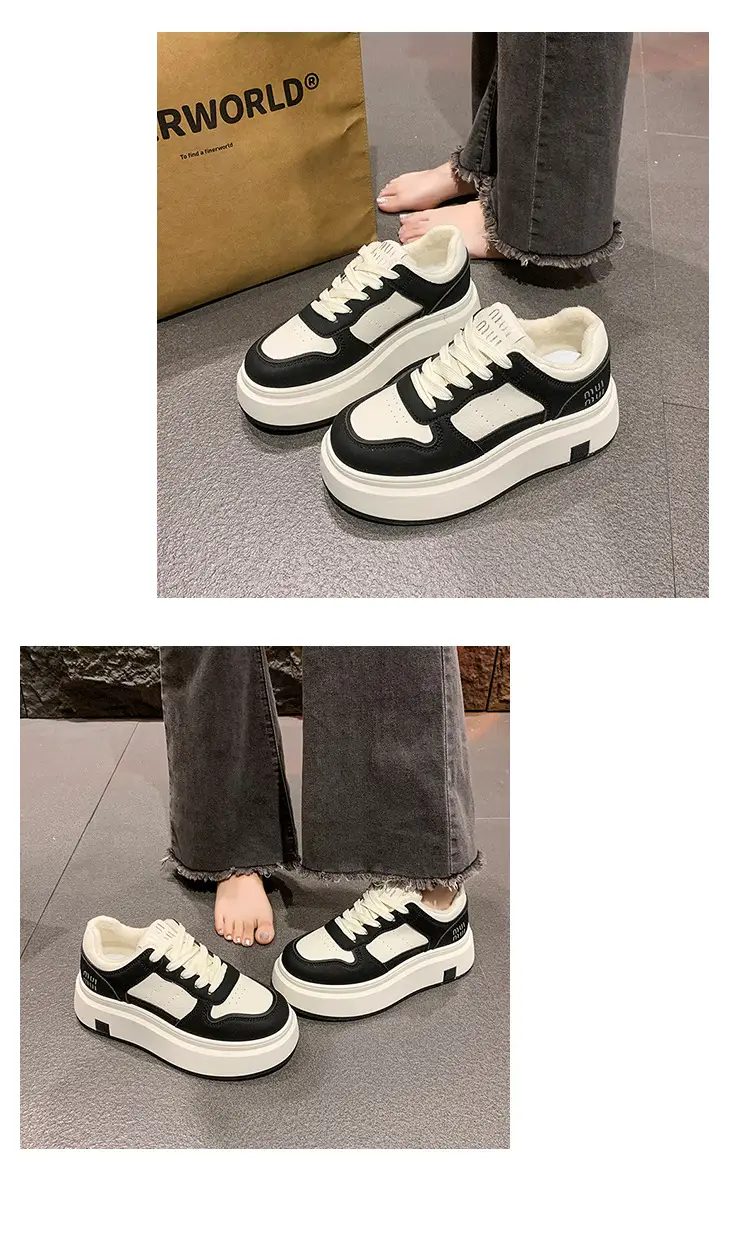 Women's Thick Leather White Sneakers Small 2025 — feature 8